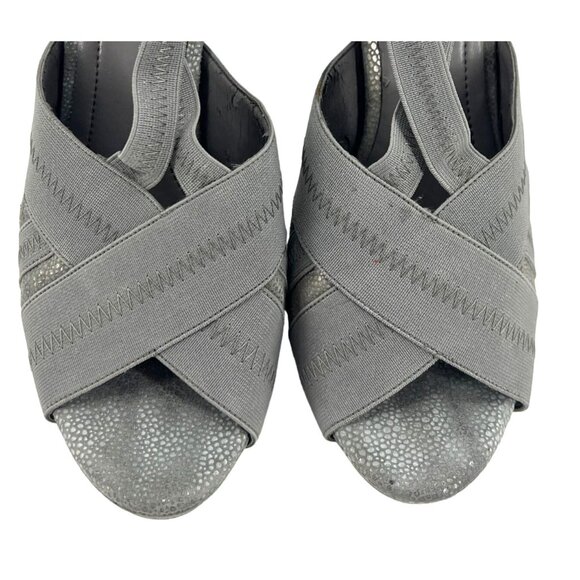 BCBGeneration Angelique Platform Stiletto Heels Size 7 Steel Grey Ash Open Toe - Picture 4 of 7